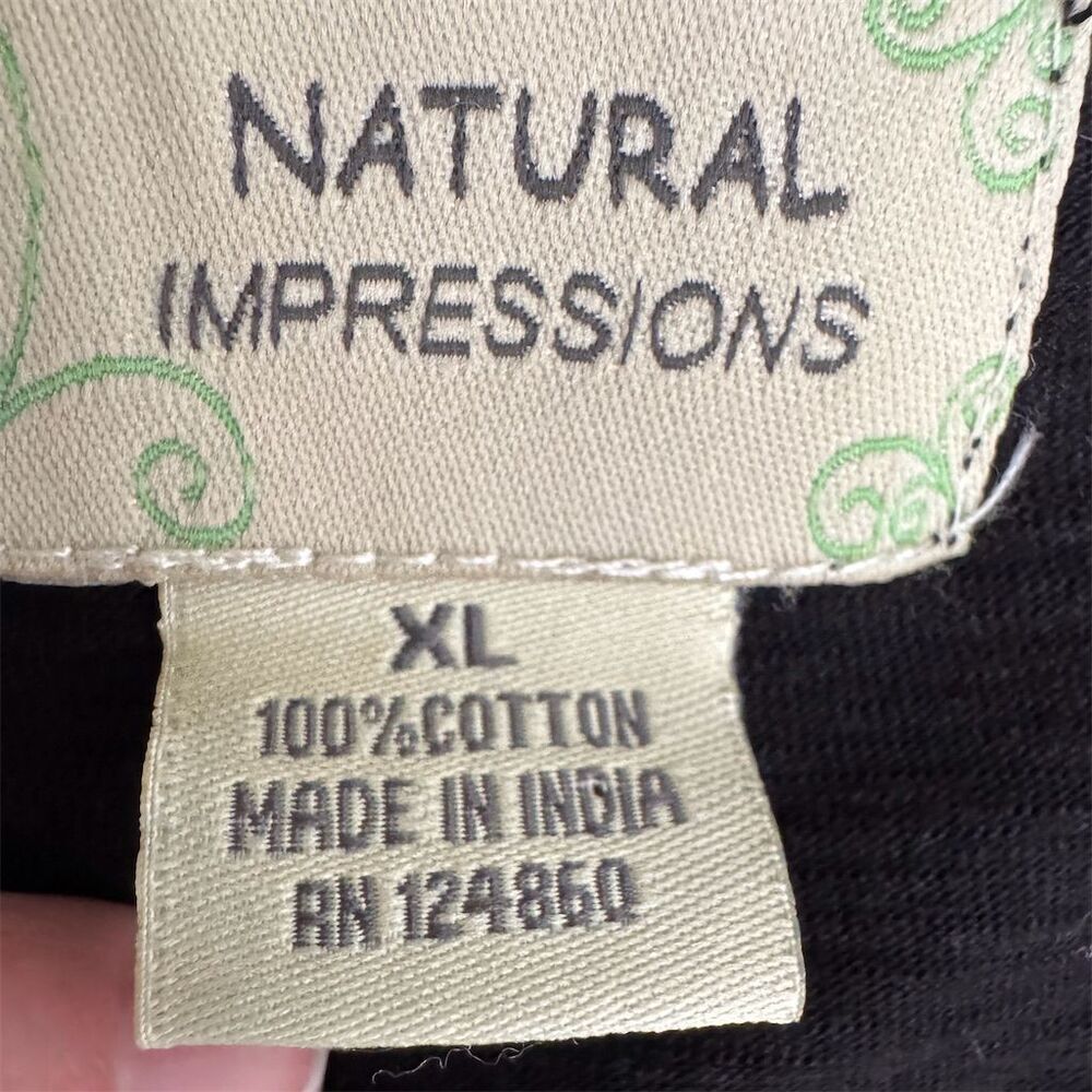 Natural Impressions Women's Size XL Black Embroidered Open Front Cotton Cardigan - Picture 6 of 10